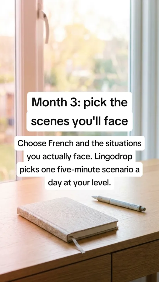 Slide 3: Month 3: pick the scenes you'll face